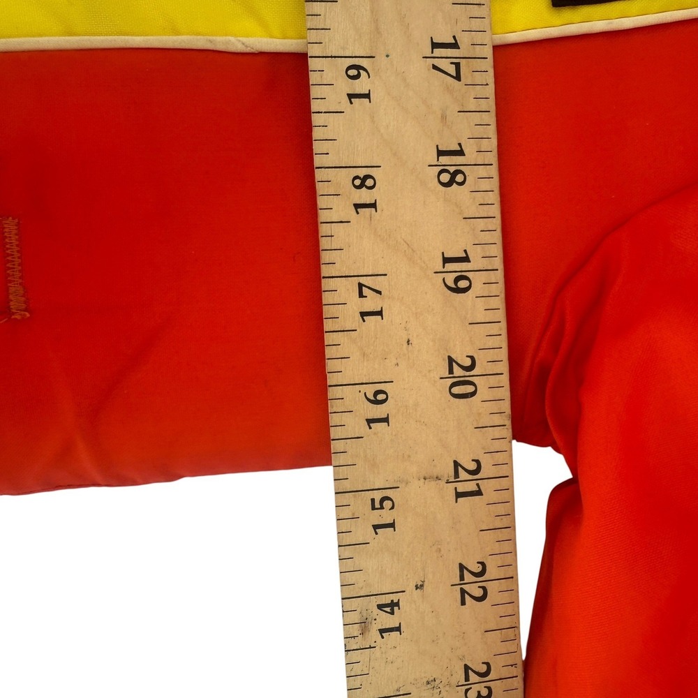 Vintage Americas Cup Sailing Jacket Red Yellow Stripe Hooded Parka Mens XL - Picture 3 of 11